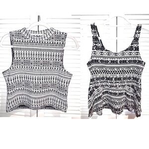 Bundle of 2 Blouses black and white Express and H&M Large